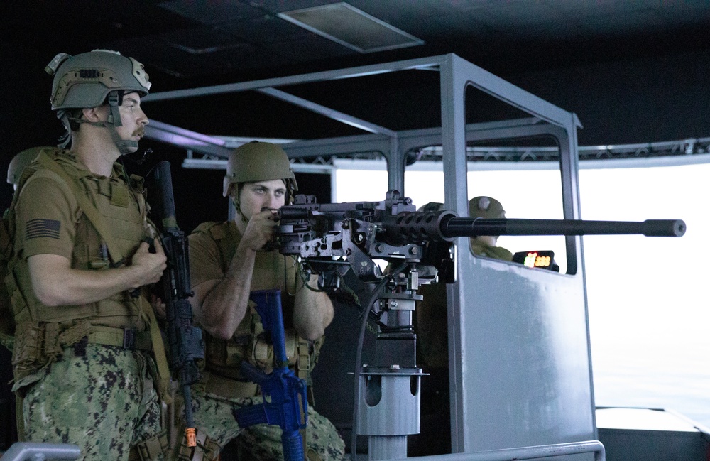 MESG-1 participates in a boat simulation