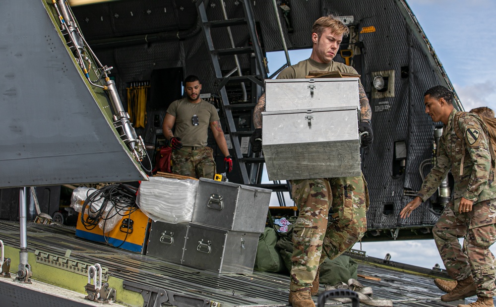 Greywolf Brigade offloads equipment