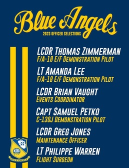 Blue Angels Select Officers for 2023 Show Season