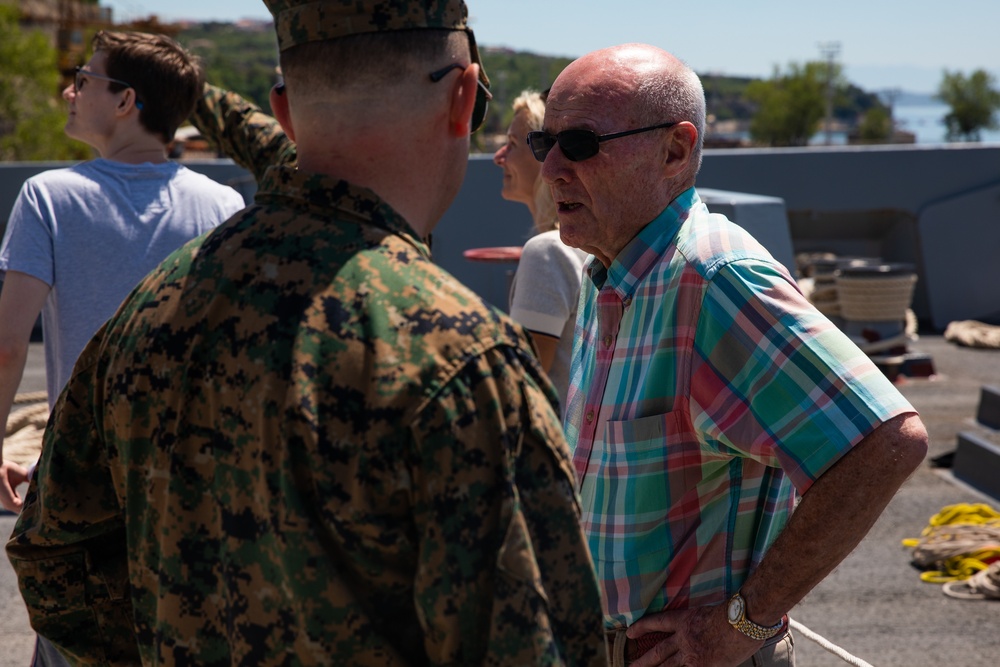 Lt. Col. Alastair Livingston visits USS Arlington