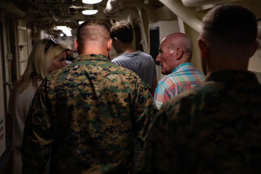 Lt. Col. Alastair Livingston visits USS Arlington