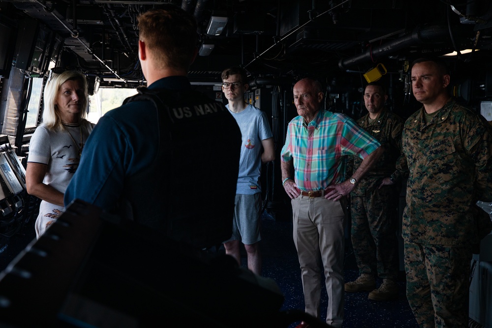 Lt. Col. Alastair Livingston visits USS Arlington