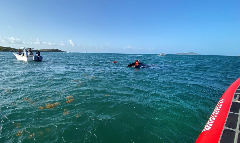 Coast Guard crew, 2 Good Samaritan vessels rescue 5 persons following capsizing near Green Cay Marina in St. Croix, U.S. Virgin Islands