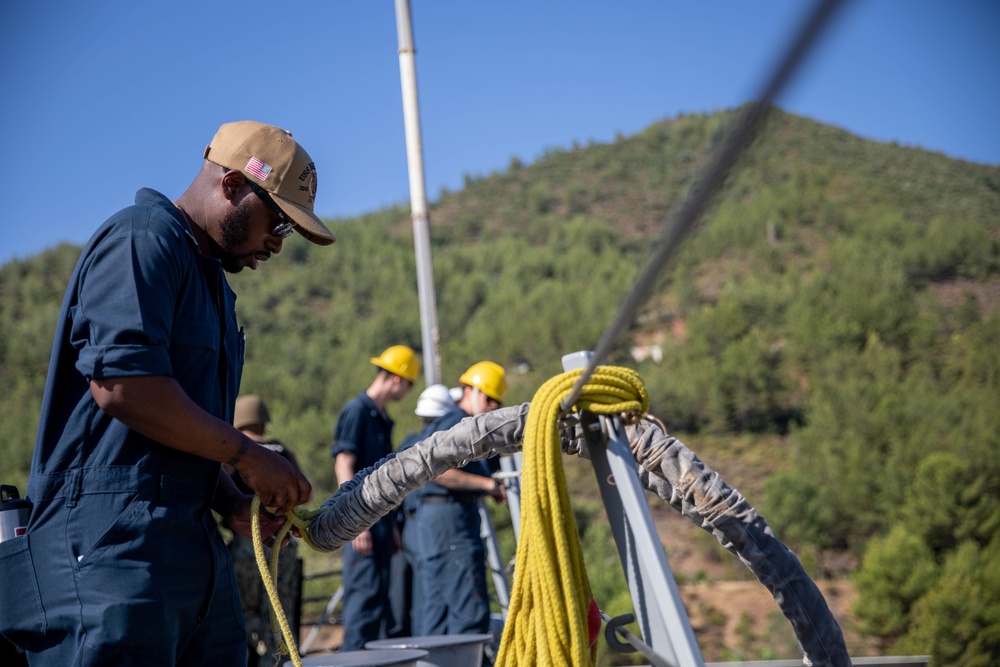 The USS Bainbridge is on a scheduled deployment in the U.S. Naval Forces Europe area of operations, employed by U.S. Sixth Fleet to defend U.S., Allied and Partner interests.