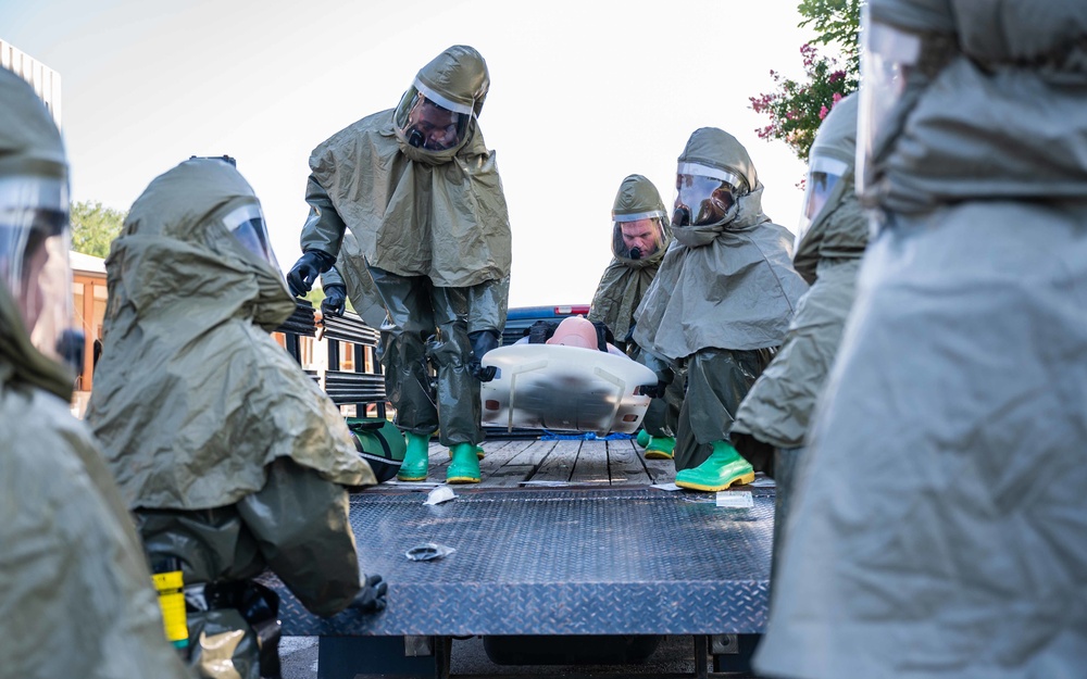 Chemical hazard exercise tests Barksdale’s medics