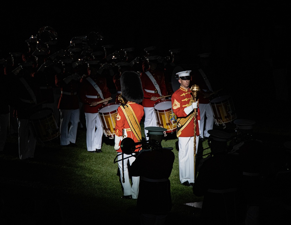 Marine Barracks Washington conduct a marvelous evening parade.