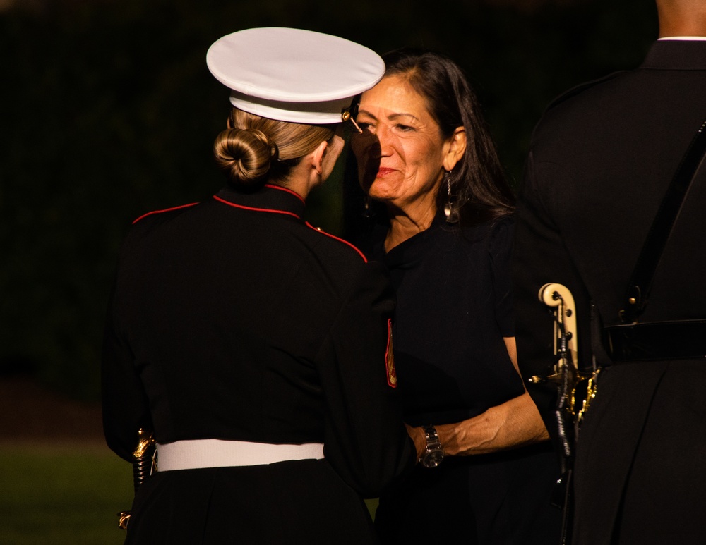 Marine Barracks Washington conduct a marvelous evening parade.