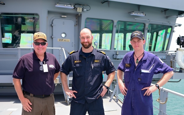 NSWC Corona Technicians install ITU BLOS tracker systems for RIMPAC 2022
