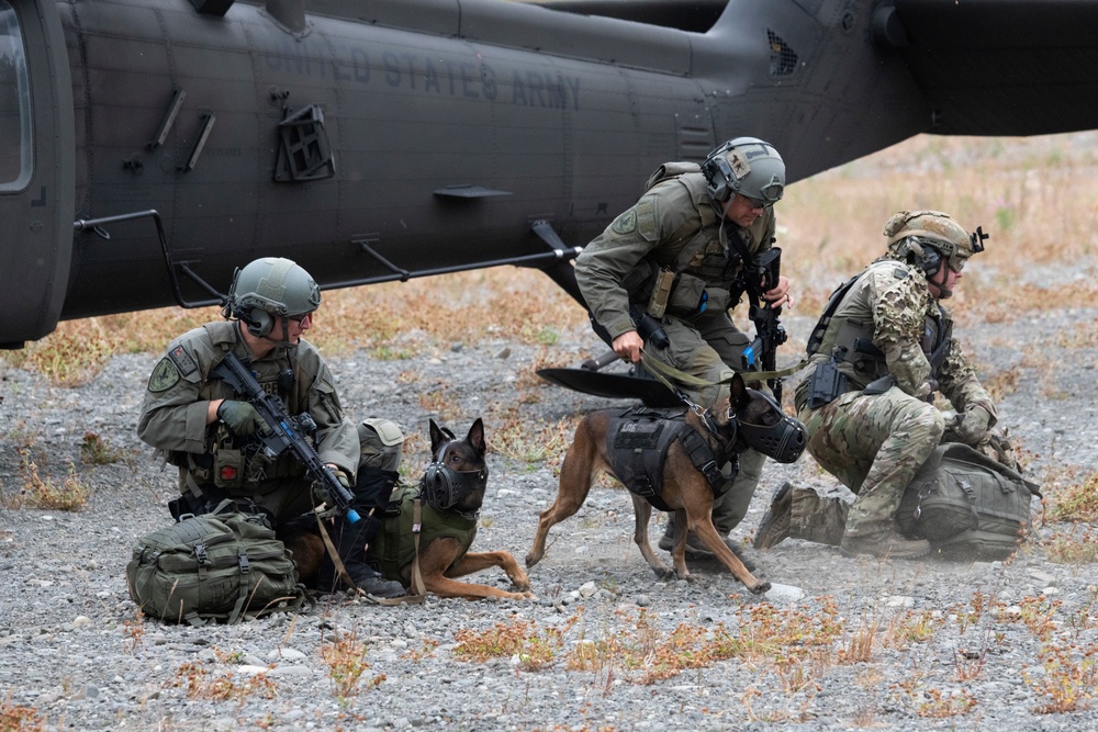 Special Weapons and Tactics (SWAT) Teams from the Anchorage FBI, Alaska State Troopers, and Anchorage Police Department hone rural operations skills at JBER