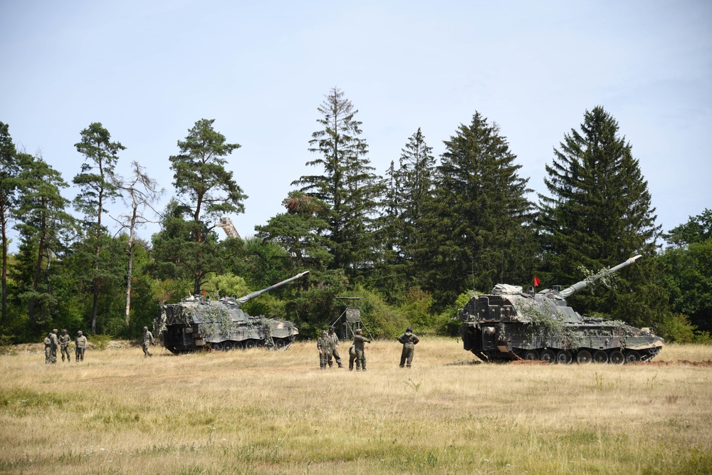 German soldiers occupy positions during exercise Dynamic Front 22