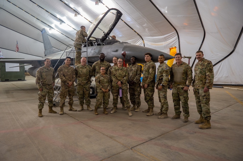 378th EMXS strengthen mission partnership with 378th AEW Airmen during F-16 tour