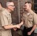 Musician 1st Class Franklin Silva and Musician 1st Class Nicholas Halbig are pinned upon arrival at U.S. Navy Band