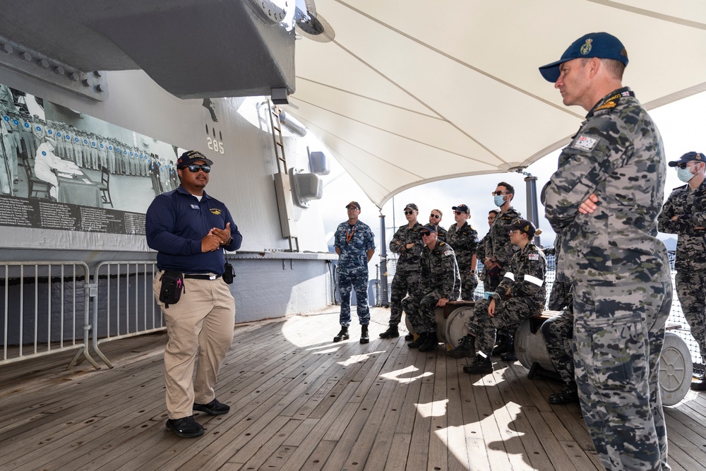 Australian Command Element Tour USS Missouri During RIMPAC 2022