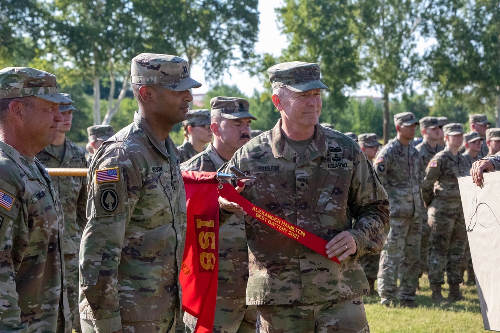 Field Artillery School Commandant’s Final Act: Presenting the Hamilton Award to OK National Guard Unit