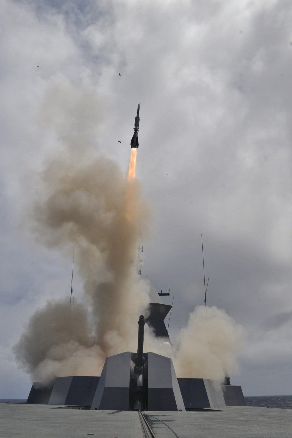 Aster surface-to-air missile firing by Republic of Singapore Navy