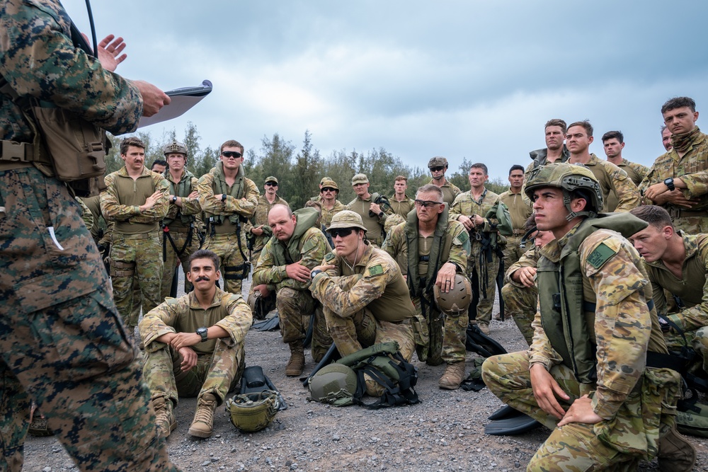 U.S. Marine officer briefs