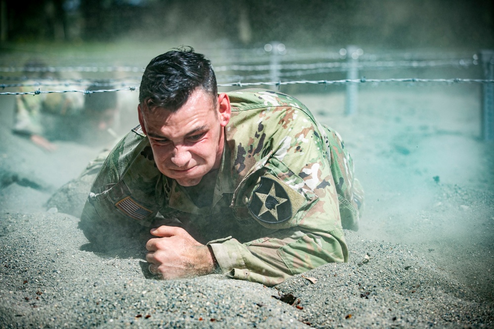 Low Crawling Under Concertina Wire