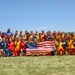United States Military Women's Soccer Team; Mali Military Women's Soccer Team pose for a photo