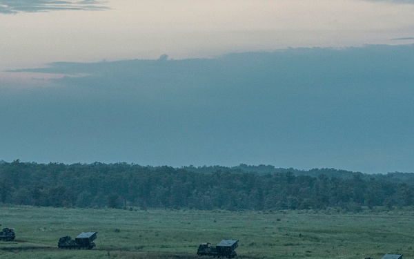 1-147th Field Artillery Regiment conducts Multiple Launch Rocket System live-fire exercise