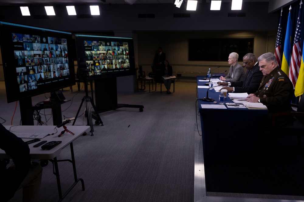 SECDEF Hosts Virtual Ukraine Defense Contact Group