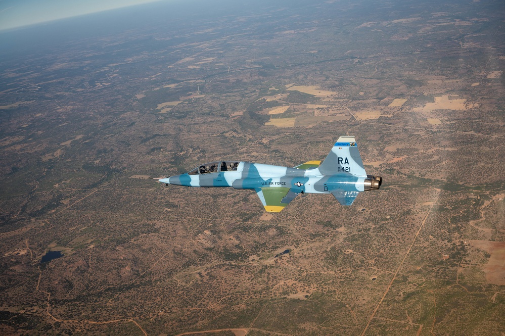 12th Flying Training Wing T-38 Talon to conduct a basic surface attack simulation