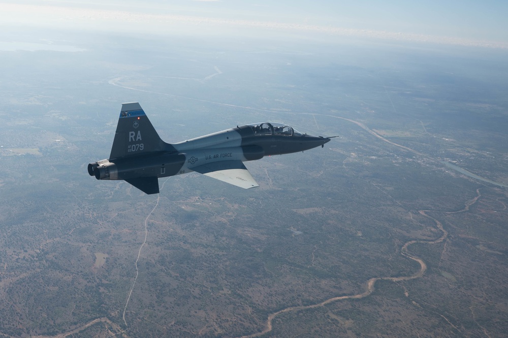 12th Flying Training Wing T-38 Talon to conduct a basic surface attack simulation