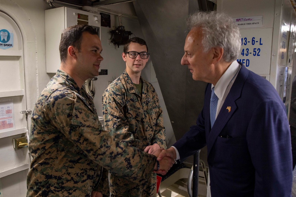 Visitors from the Ministry of Defense tour the Gunston Hall