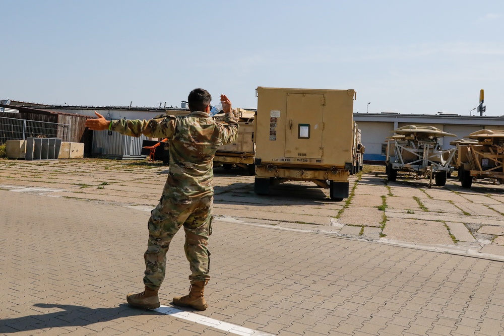 Grey Wolf Brigade moves equipment in Poland