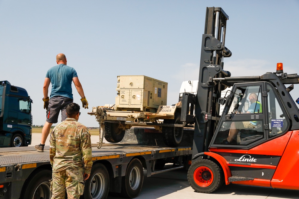 Grey Wolf Brigade moves equipment in Poland