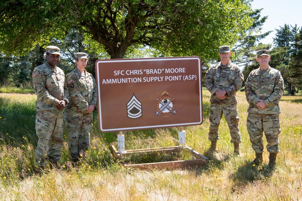 Sgt. First Class Christopher B. Moore Ammunition Supply Point Sign