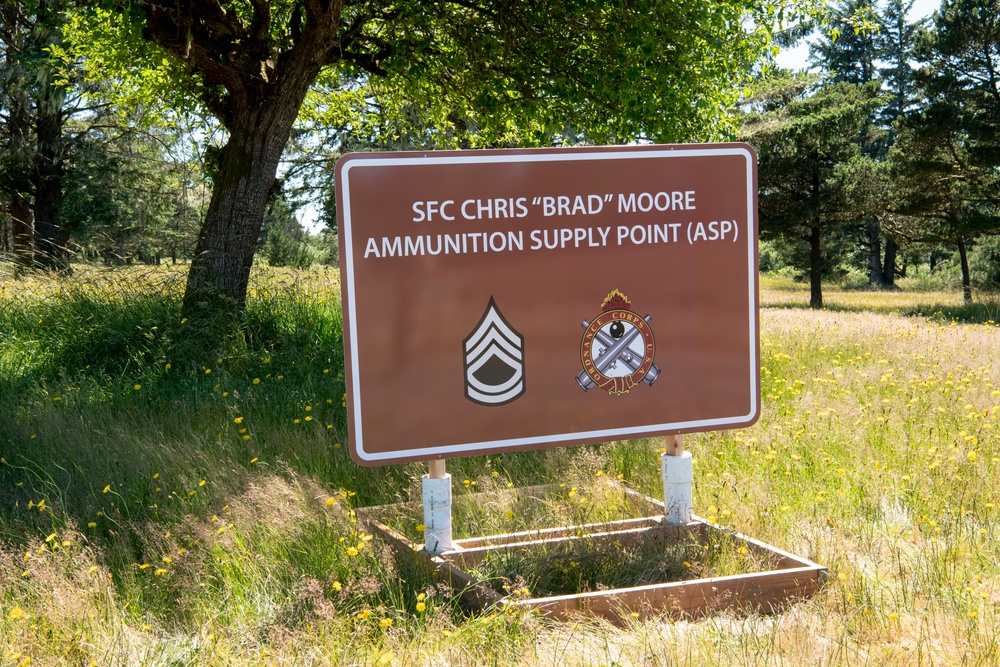 Sgt. First Class Christopher B. Moore Ammunition Supply Point Sign