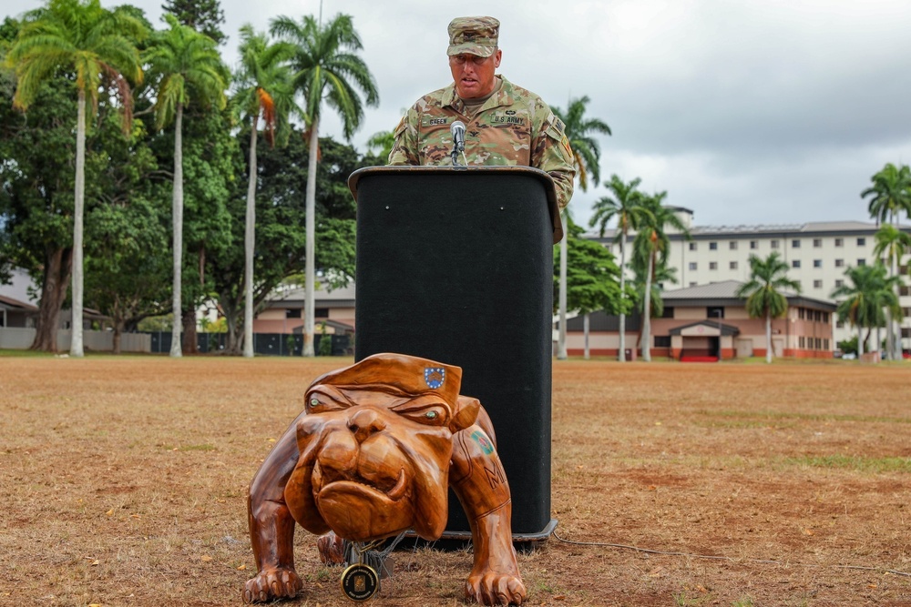 The “Watchdog” Brigade Passes Unit Colors for Change of Command