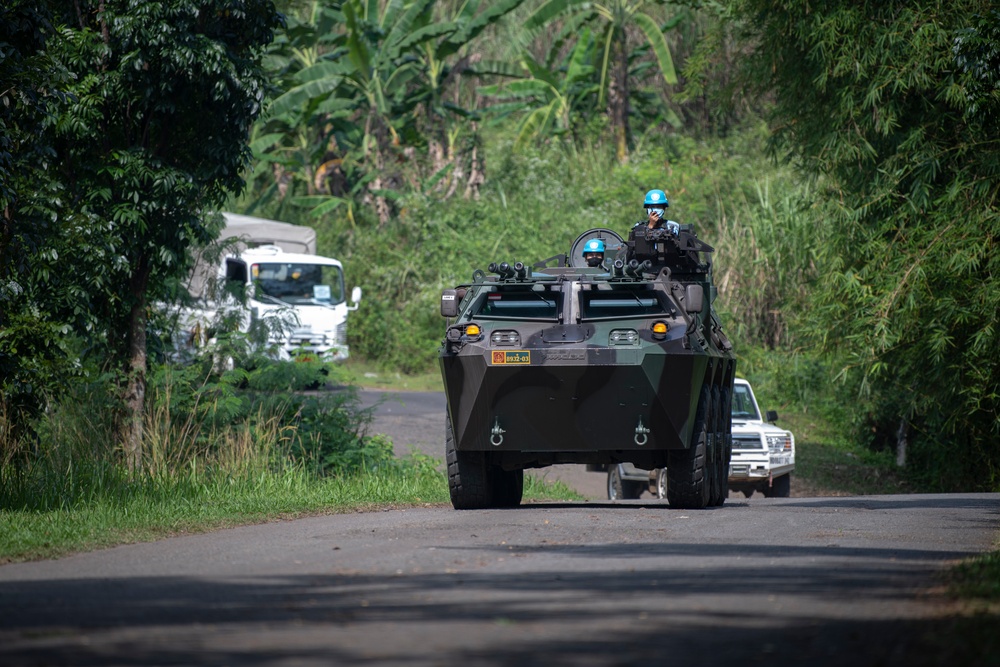 Royal Thai Army Conduct Convoy Escorts