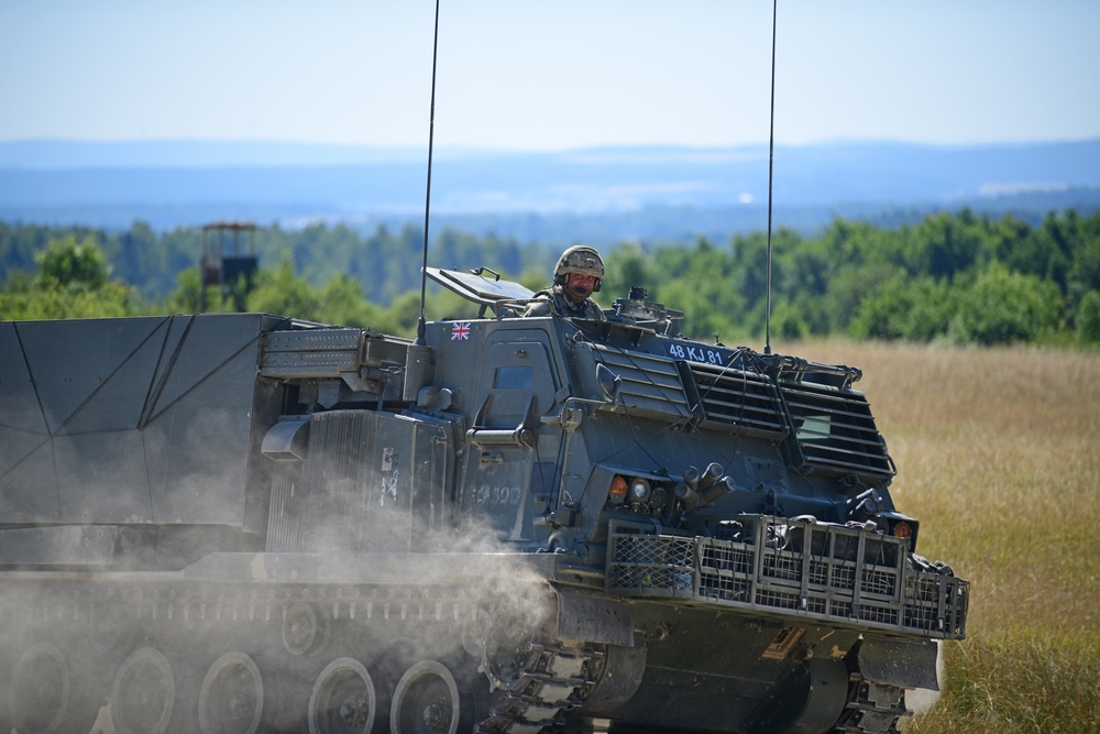 British MLRS live-fire at Dynamic Front 22