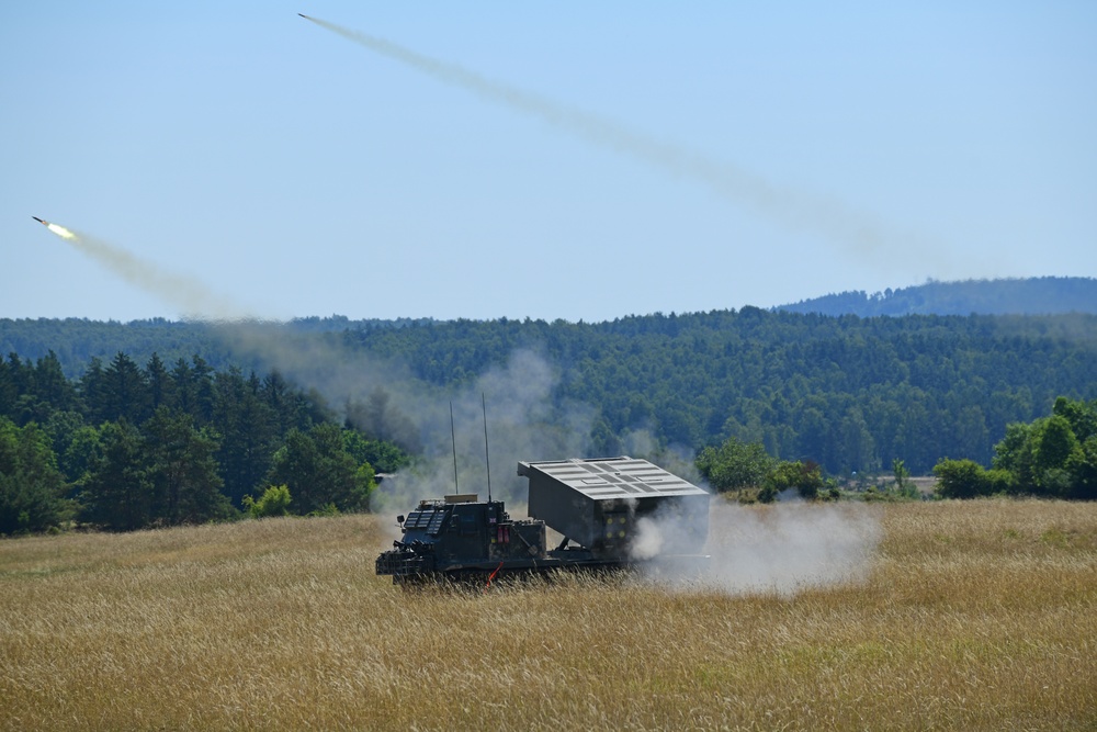 British MLRS live-fire at Dynamic Front 22