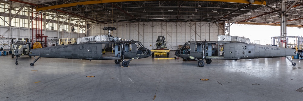 Corpus Christi Army Depot UH60V production line.