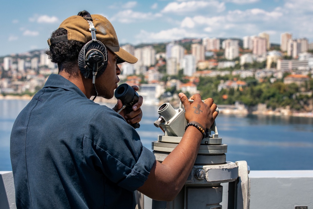 USS Arlington departs Croatia after completing mid-deployment voyage repairs