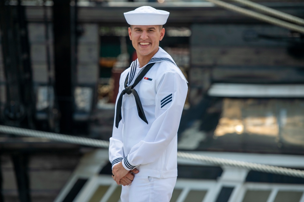 Seaman Aaron Bowers Checks Into USS Constitution