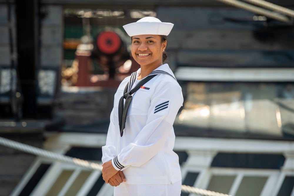 Seaman Ruth Tuiolemotu Checks Into USS Constitution