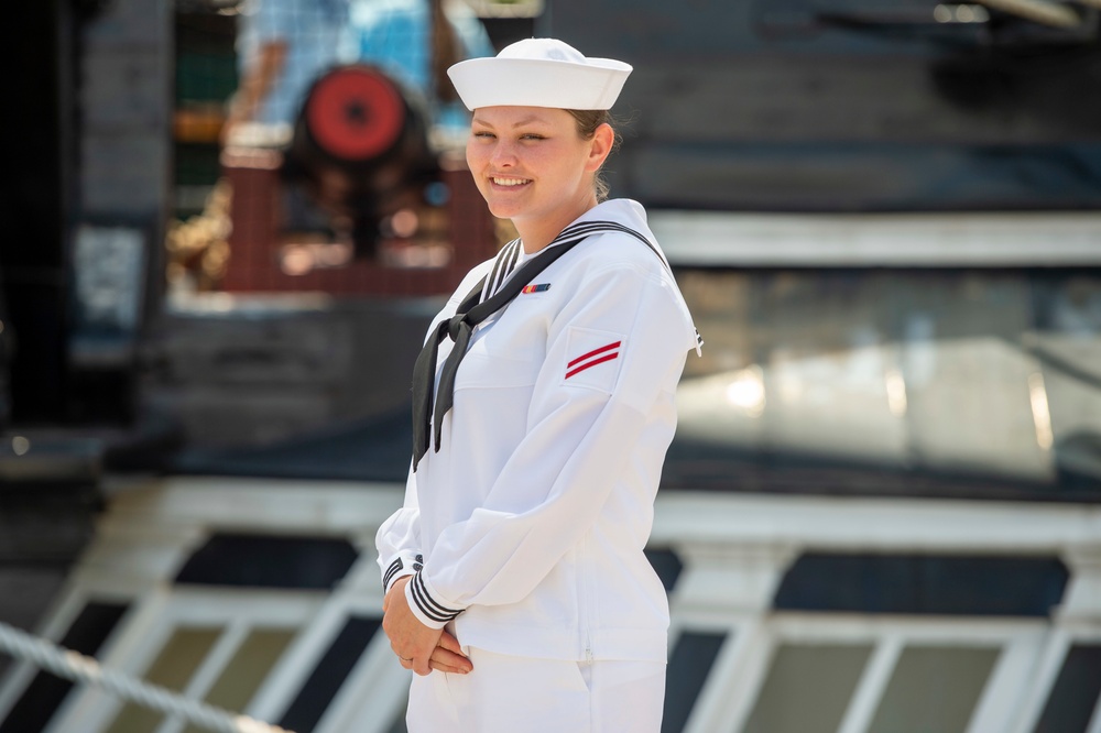 Fireman Bonnie Boyd Checks Into USS Constitution