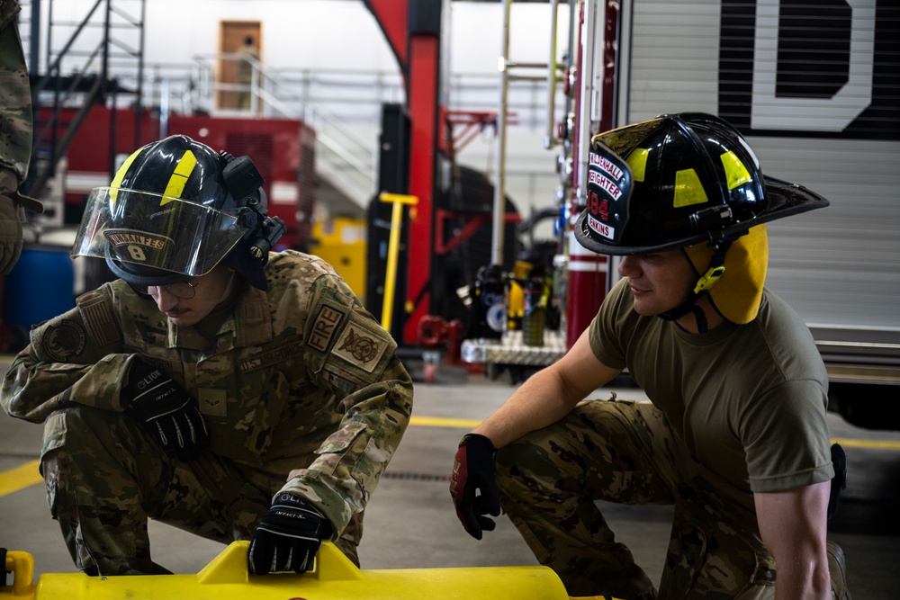 CES Firefighters conduct training at RAF Mildenhall