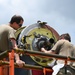 165th Maintenance Group changes thrust nut seal of NP-2000 propeller of C-130 Iron Hercules