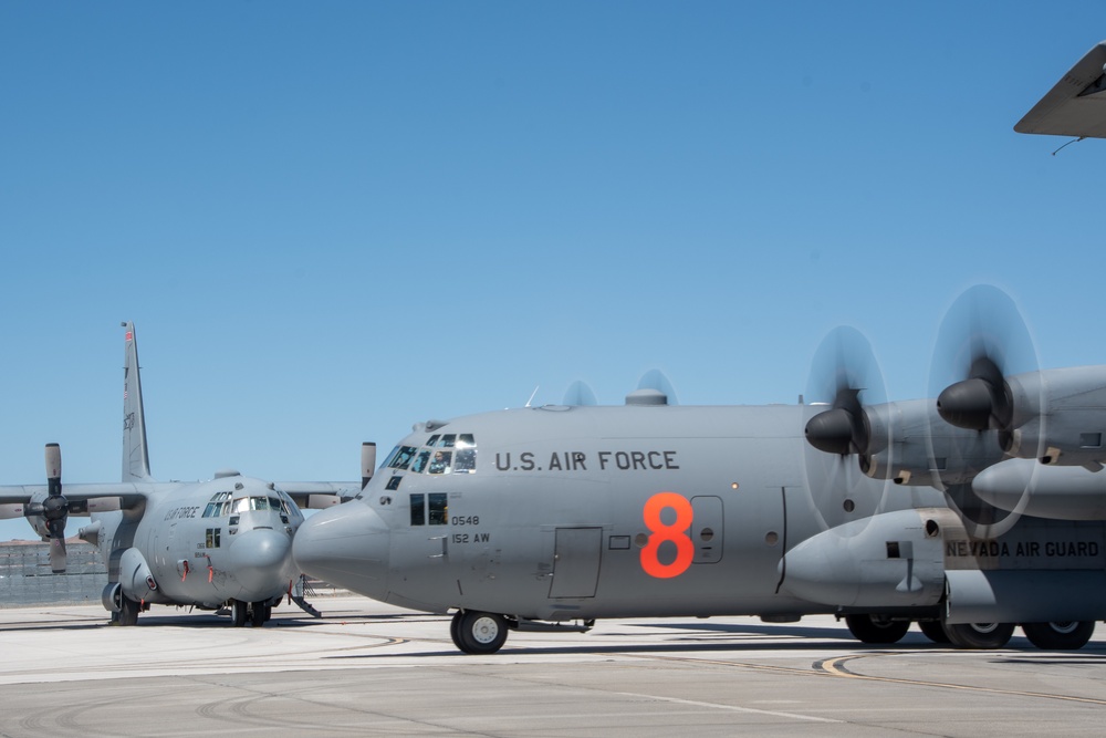 DVIDS - Images - Fini-Flight Coming in Hot: C-130 Hercules from the  Nevada Air National Guard base returns from fini-flight [Image 2 of 13]