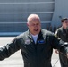 Fini-Flight: Lt. Col. Charles Steffens, II recovers from being sprayed after completing his final flight &quot;Fini-Flight&quot; in the C-130 Hercules