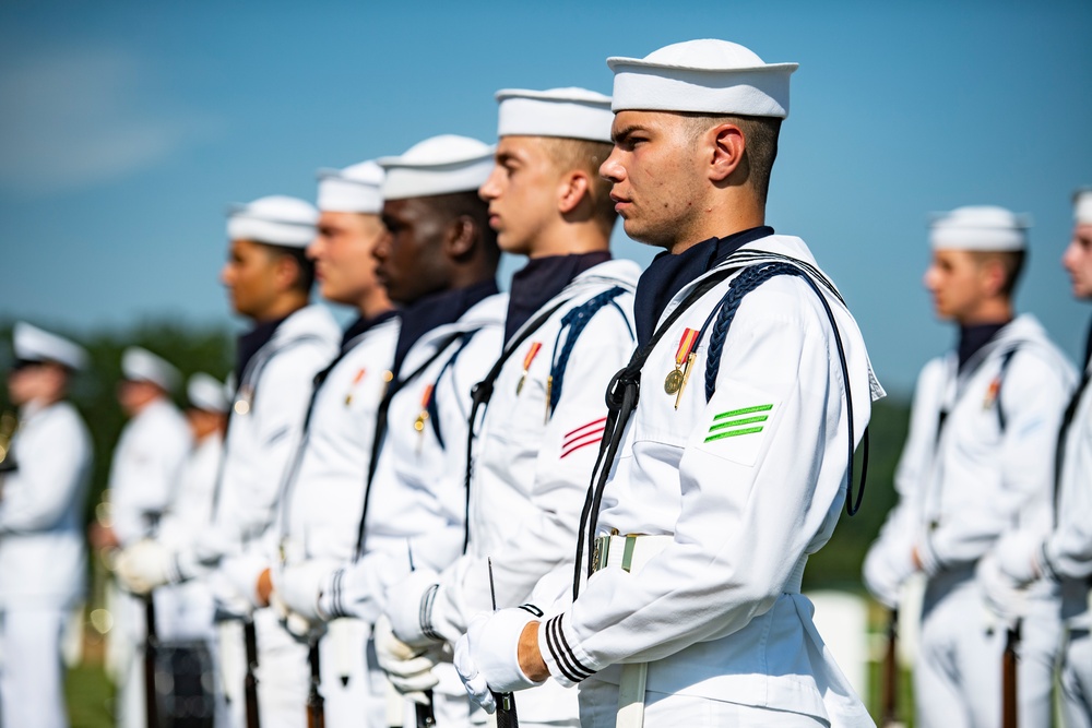 Military Funeral Honors with Funeral Escort Are Conducted for U.S. Navy Chief Pharmacist's Mate James Cheshire in Section 62