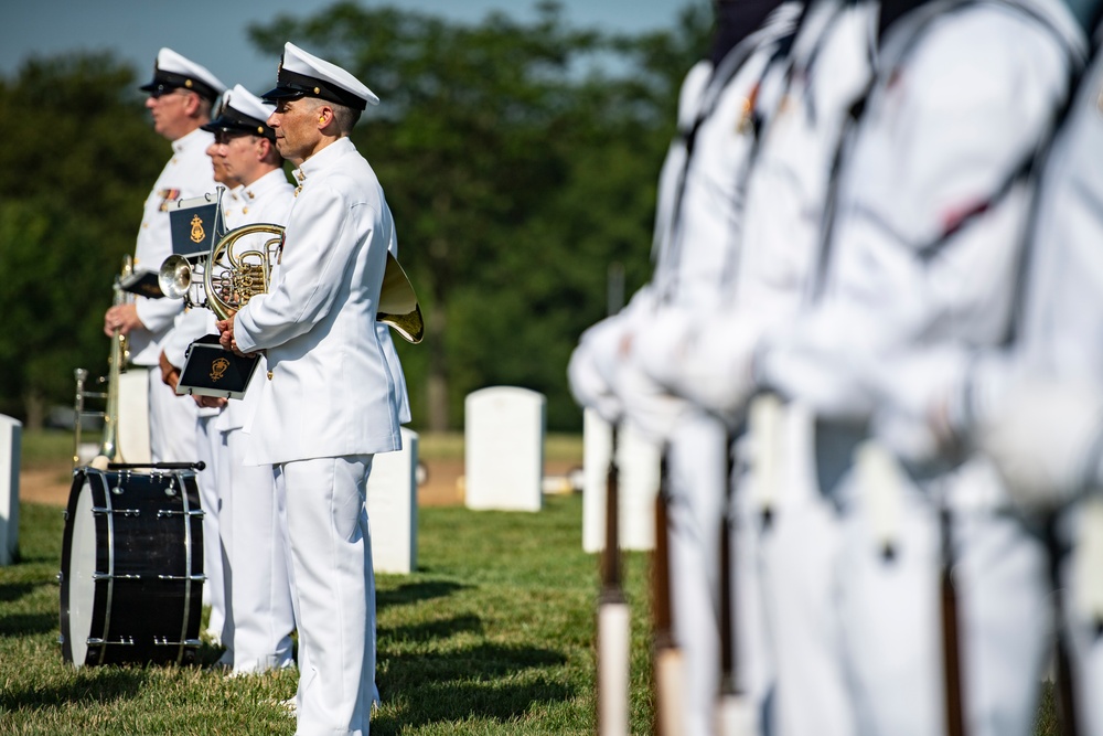 Military Funeral Honors with Funeral Escort Are Conducted for U.S. Navy Chief Pharmacist's Mate James Cheshire in Section 62