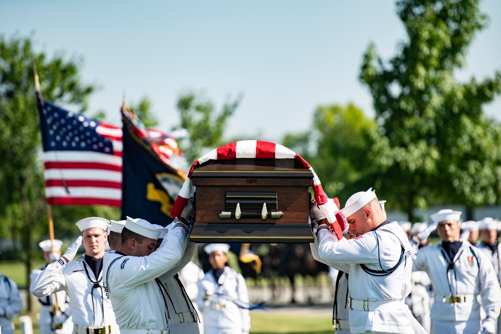 Military Funeral Honors with Funeral Escort Are Conducted for U.S. Navy Chief Pharmacist's Mate James Cheshire in Section 62