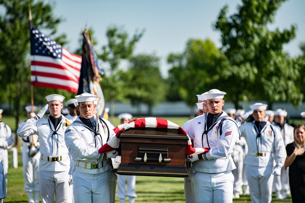 Military Funeral Honors with Funeral Escort Are Conducted for U.S. Navy Chief Pharmacist's Mate James Cheshire in Section 62