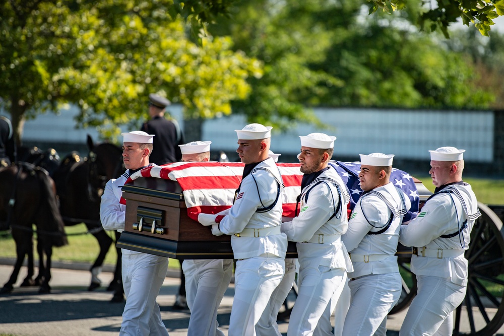 Military Funeral Honors with Funeral Escort Are Conducted for U.S. Navy Chief Pharmacist's Mate James Cheshire in Section 62