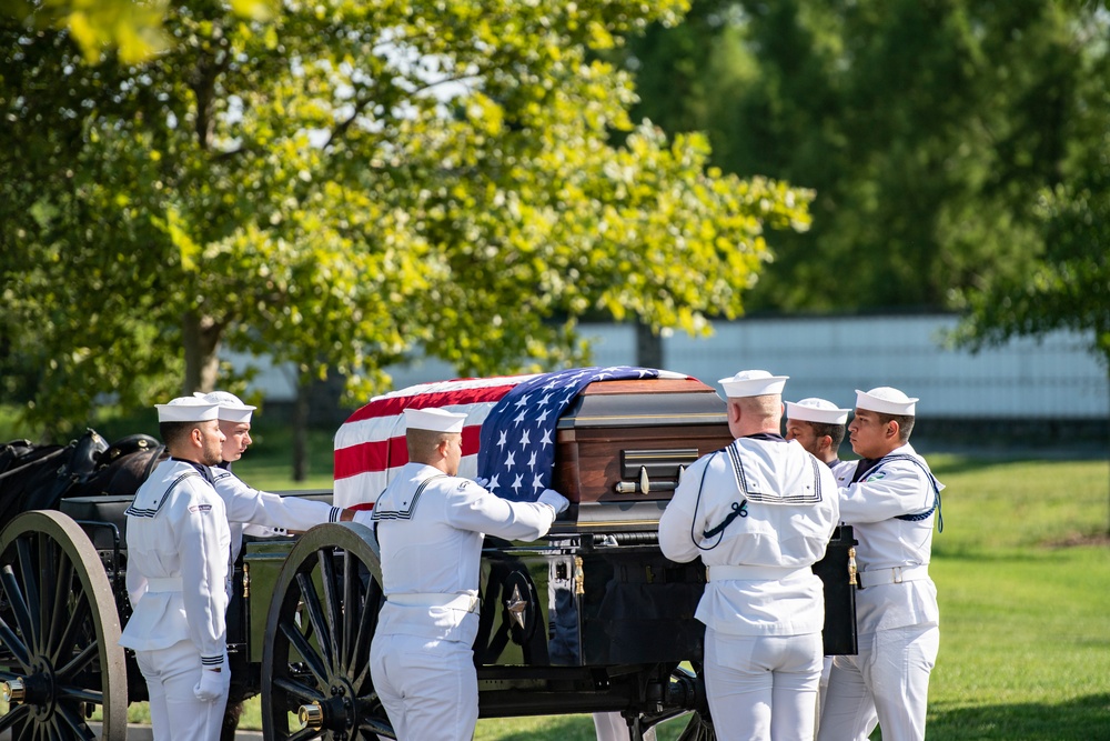 Military Funeral Honors with Funeral Escort Are Conducted for U.S. Navy Chief Pharmacist's Mate James Cheshire in Section 62